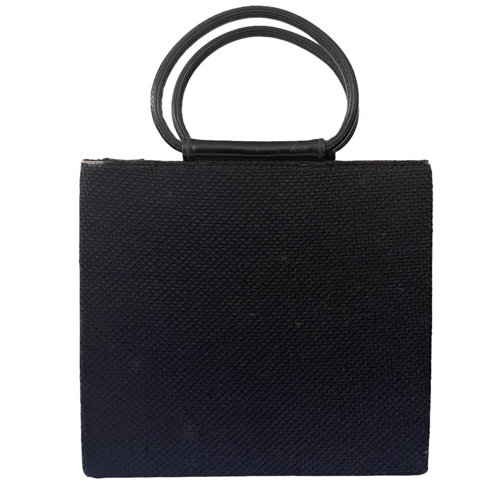 ❌ SOLD ❌ Vintage Floral Tapestry Carpet Hand Bag Black - Picture 3 of 9